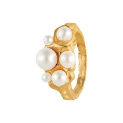 VENUS ORACLE RING, forgyldt/hvid