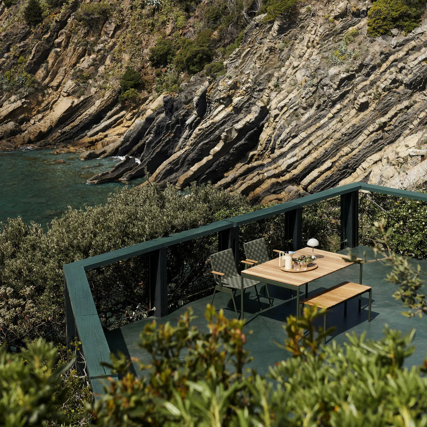 Ville AV25 Outdoor Dining Table, bronze green