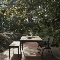 Ville AV26 Outdoor Dining Table, bronze green