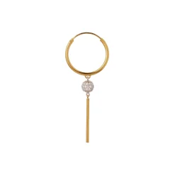 Vintage Disco Ball Earring Single Single, silver/gold