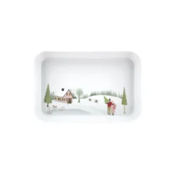 Vinter rektangulært fad 18 cm