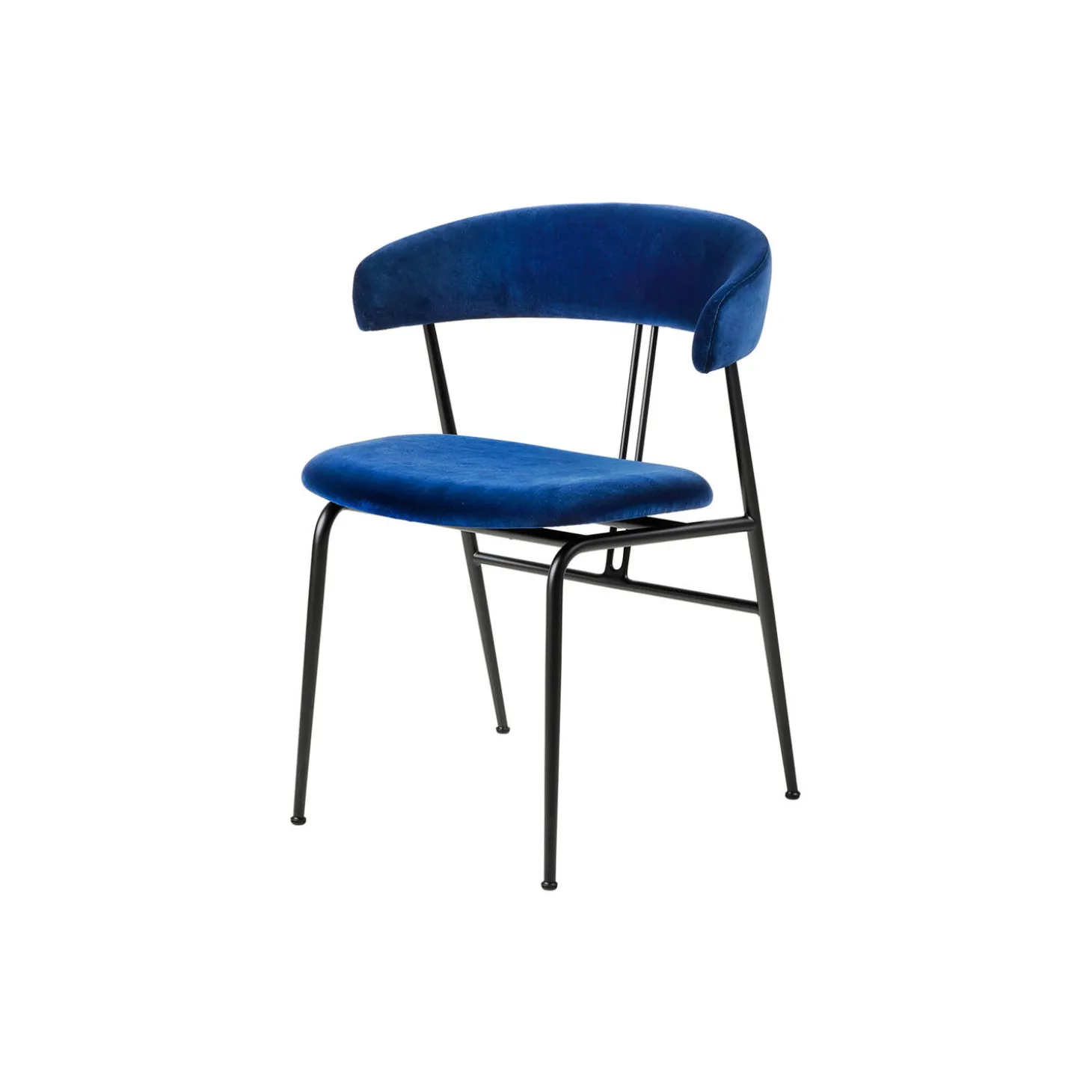 Violin Dining Chair, Velvet 420/black matt