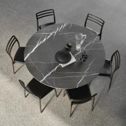 VIPP495 Cabin Round Table, pietra grey/dark oak