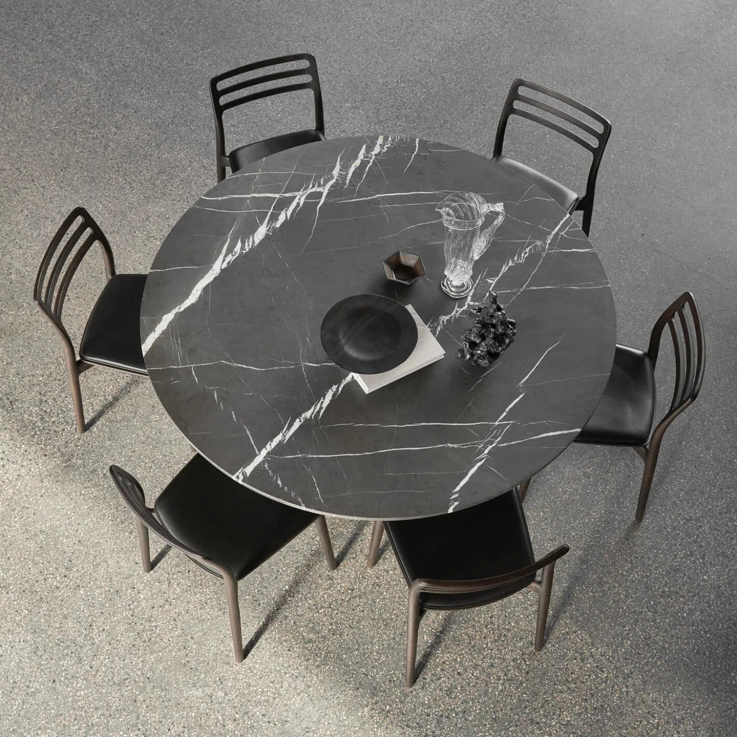 VIPP495 Cabin Round Table, pietra grey/dark oak
