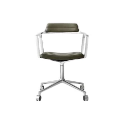 VIPP452 Swivel Chair with Castors, bosco green/polished aluminium