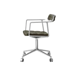 VIPP452 Swivel Chair with Castors, bosco green/polished aluminium