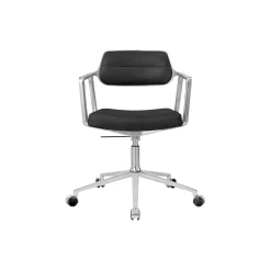 VIPP453 Swivel+ Chair with Castors, black/polished aluminium