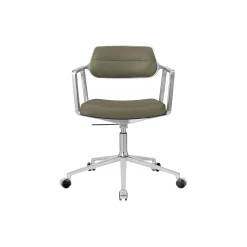 VIPP453 Swivel+ Chair with Castors, bosco green/polished aluminium