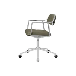 VIPP453 Swivel+ Chair with Castors, bosco green/polished aluminium