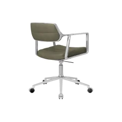 VIPP453 Swivel+ Chair with Castors, bosco green/polished aluminium
