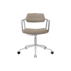 VIPP453 Swivel+ Chair with Castors, dark sand/polished aluminium