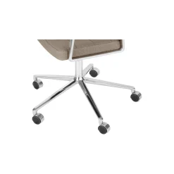 VIPP453 Swivel+ Chair with Castors, dark sand/polished aluminium