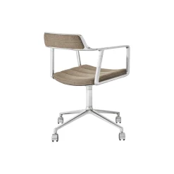 VIPP452 Swivel Chair with Castors, dark sand/polished aluminium