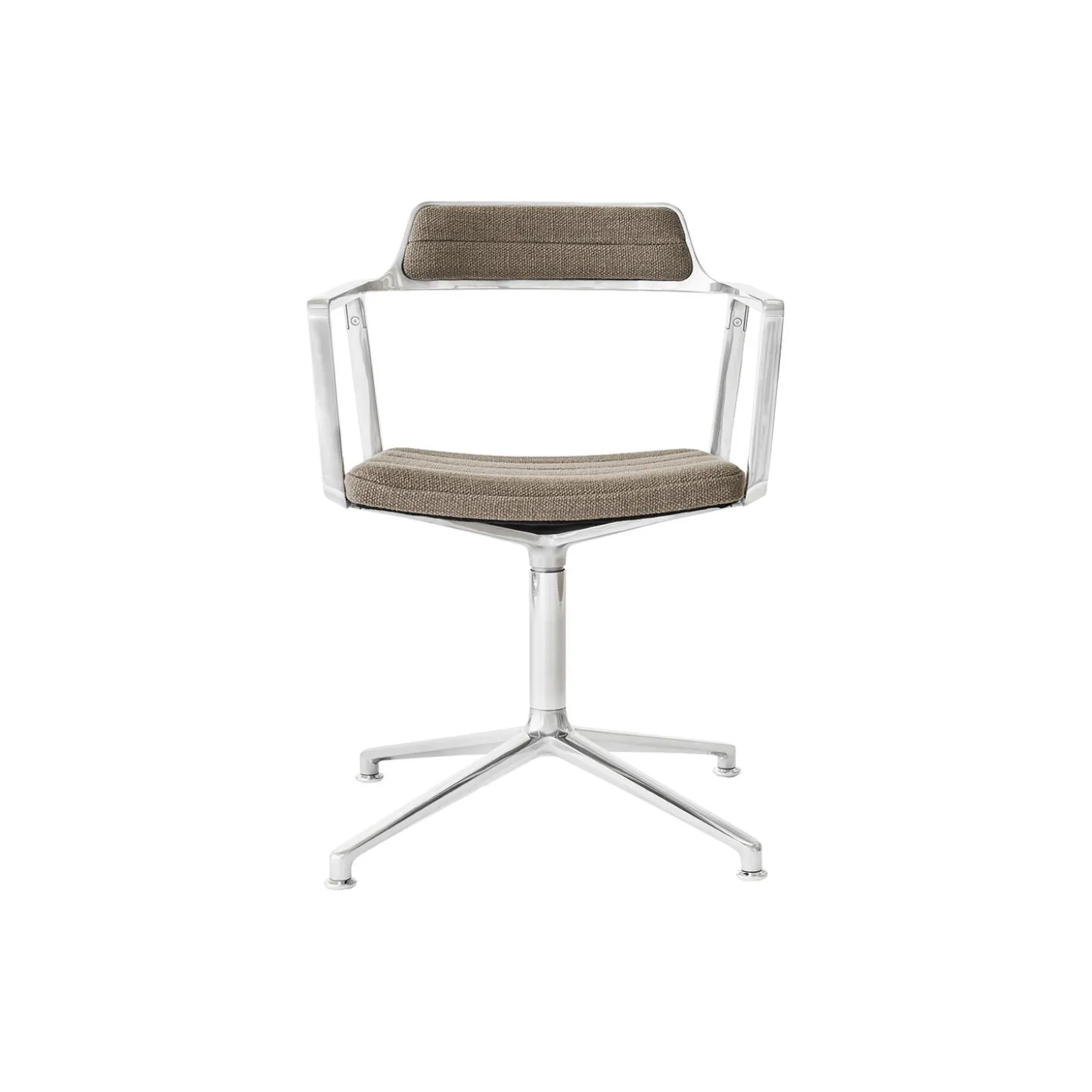 VIPP452 Swivel Chair with Gliders, dark sand/polished aluminium