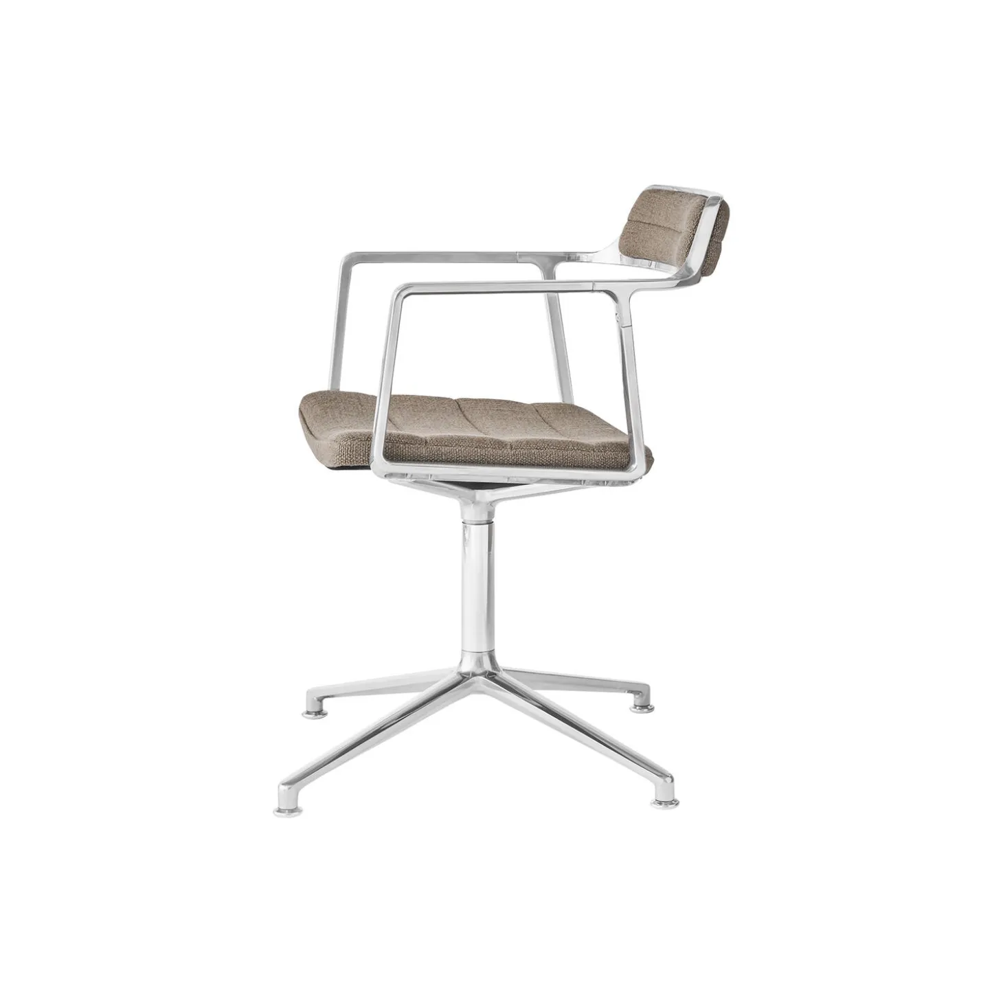 VIPP452 Swivel Chair with Gliders, dark sand/polished aluminium