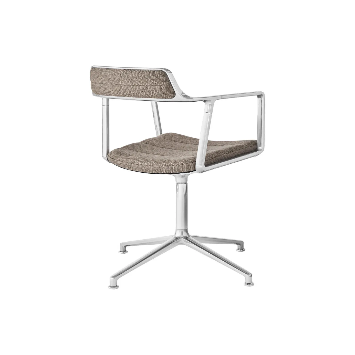 VIPP452 Swivel Chair with Gliders, dark sand/polished aluminium