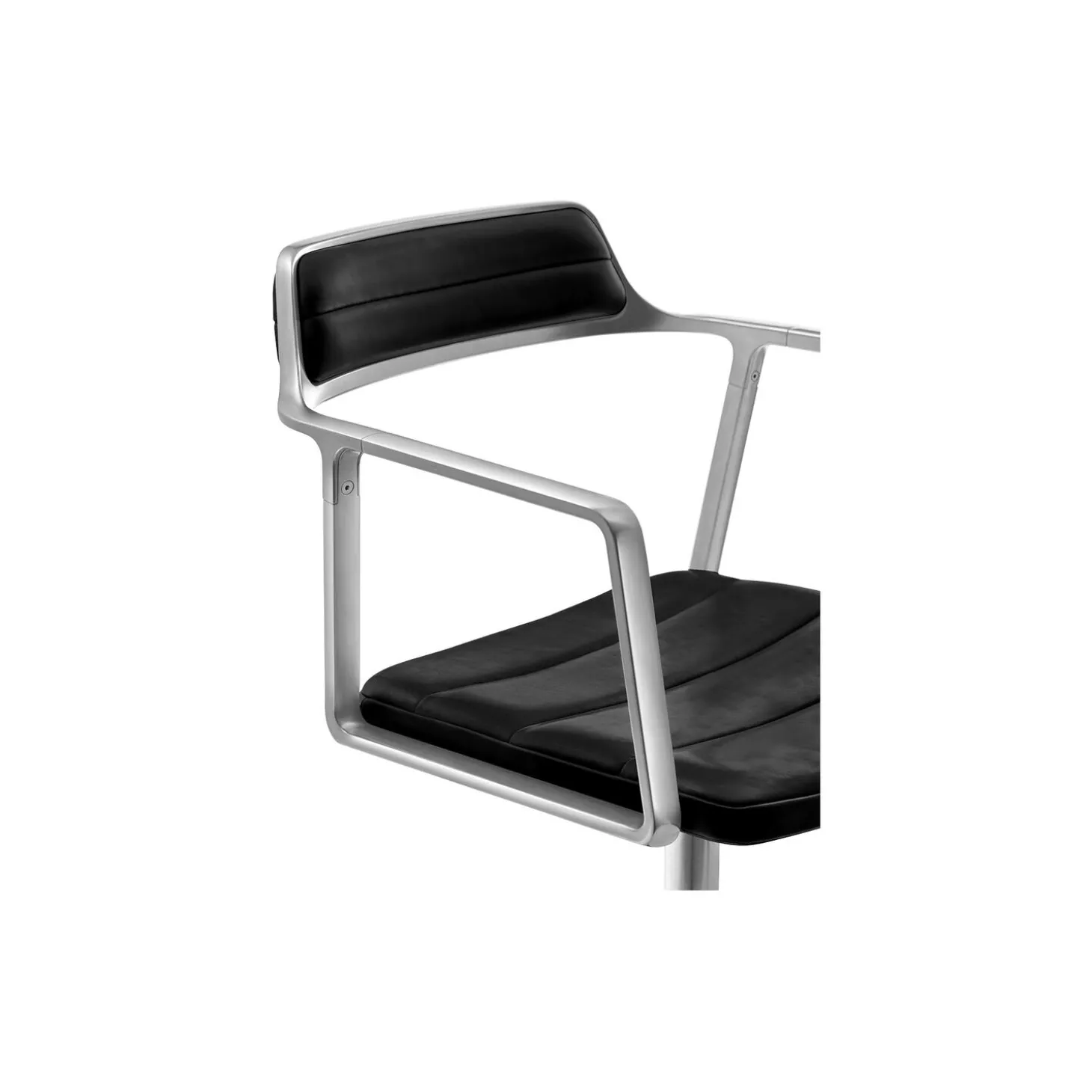 VIPP452 Swivel Chair with Gliders, black/polished aluminium