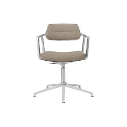 VIPP453 Swivel+ Chair with Gliders, dark sand/polished aluminium