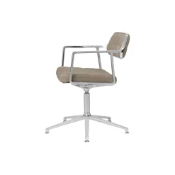 VIPP453 Swivel+ Chair with Gliders, dark sand/polished aluminium