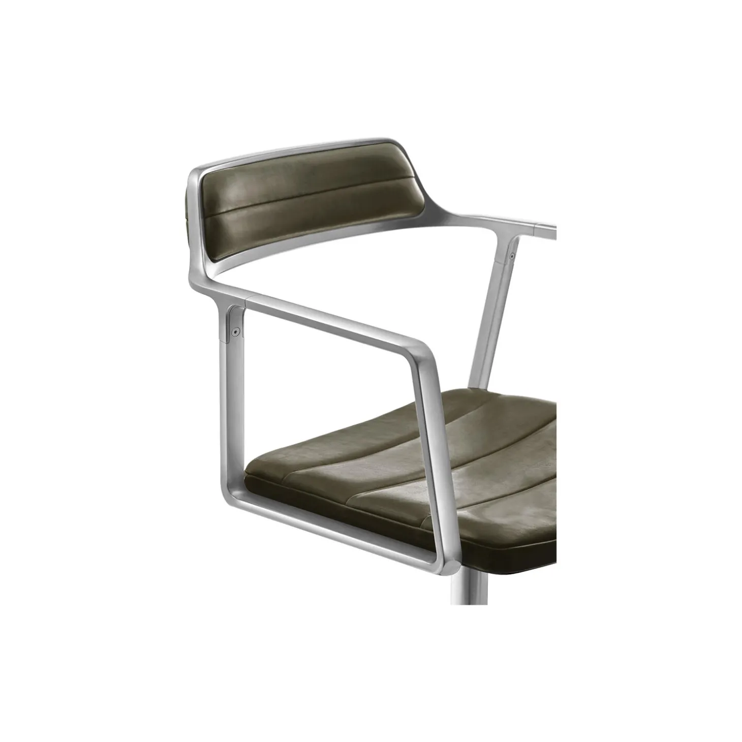 VIPP452 Swivel Chair with Gliders, bosco green/polished aluminium