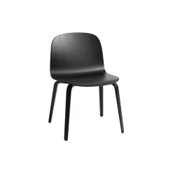 Visu Chair with Wood Base, black/black