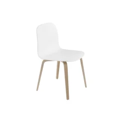 Visu Chair with Wood Base, white/oak