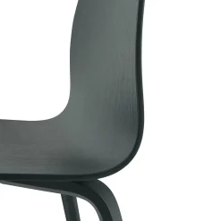 Visu Chair with Wood Base, dark green