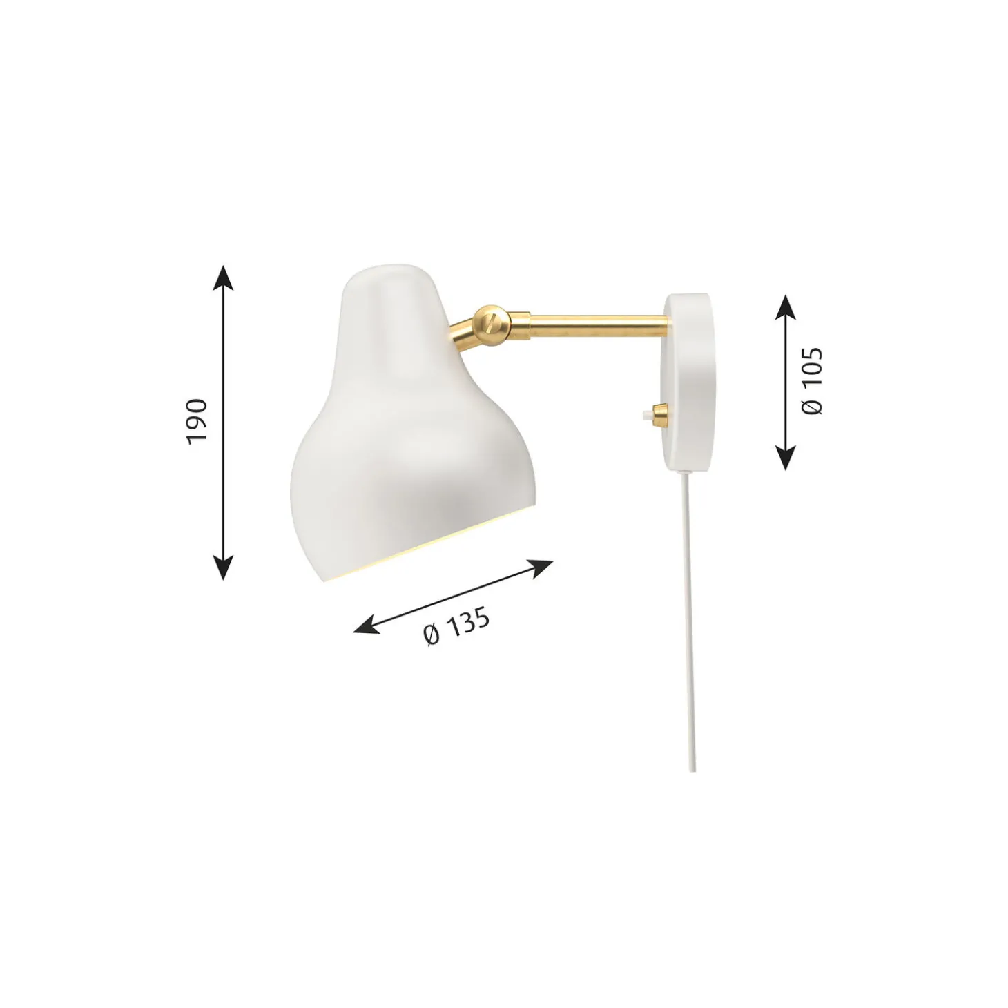 VL38 væglampe, hvid