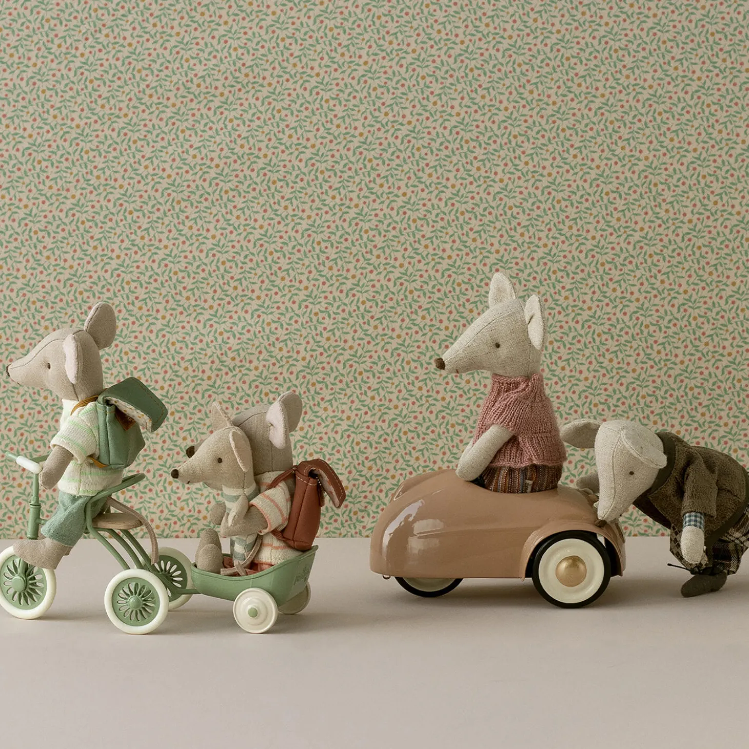 Vogn til cykel til mus, green