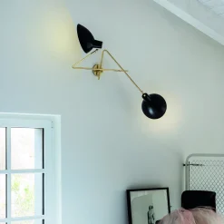 VV Cinquanta Twin Wall Lamp, black/brass