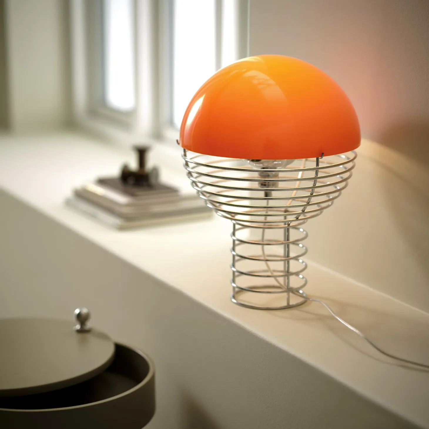 Wire bordlampe, orange