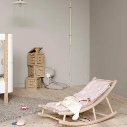 Wood baby & junior vippestol, eg/rosa