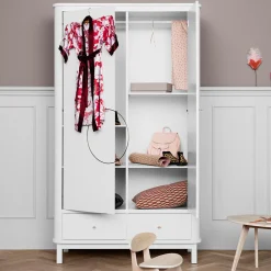 Wood klædeskab 2 døre, hvid