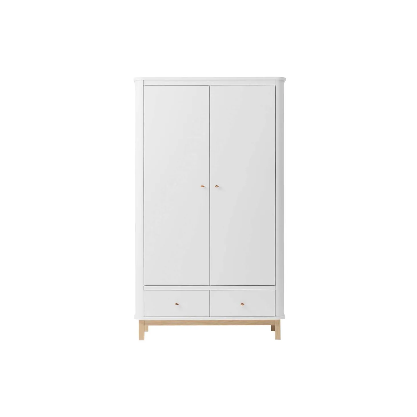 Wood klædeskab 2 døre, hvid/eg