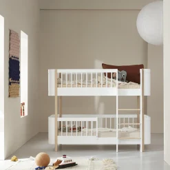 Wood Mini+ halvhøj køjeseng 68x162 cm, hvid/eg