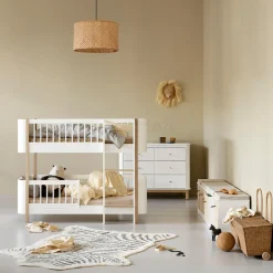 Wood Mini+ halvhøj køjeseng 68x162 cm, hvid/eg
