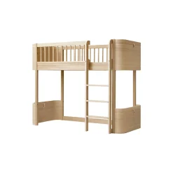 Wood Mini+ halvhøj seng 68x162 cm, eg