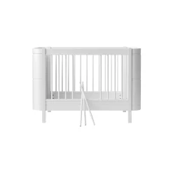 Wood Mini+ tremmeseng ekskl. junior kit 68x122 cm, hvid