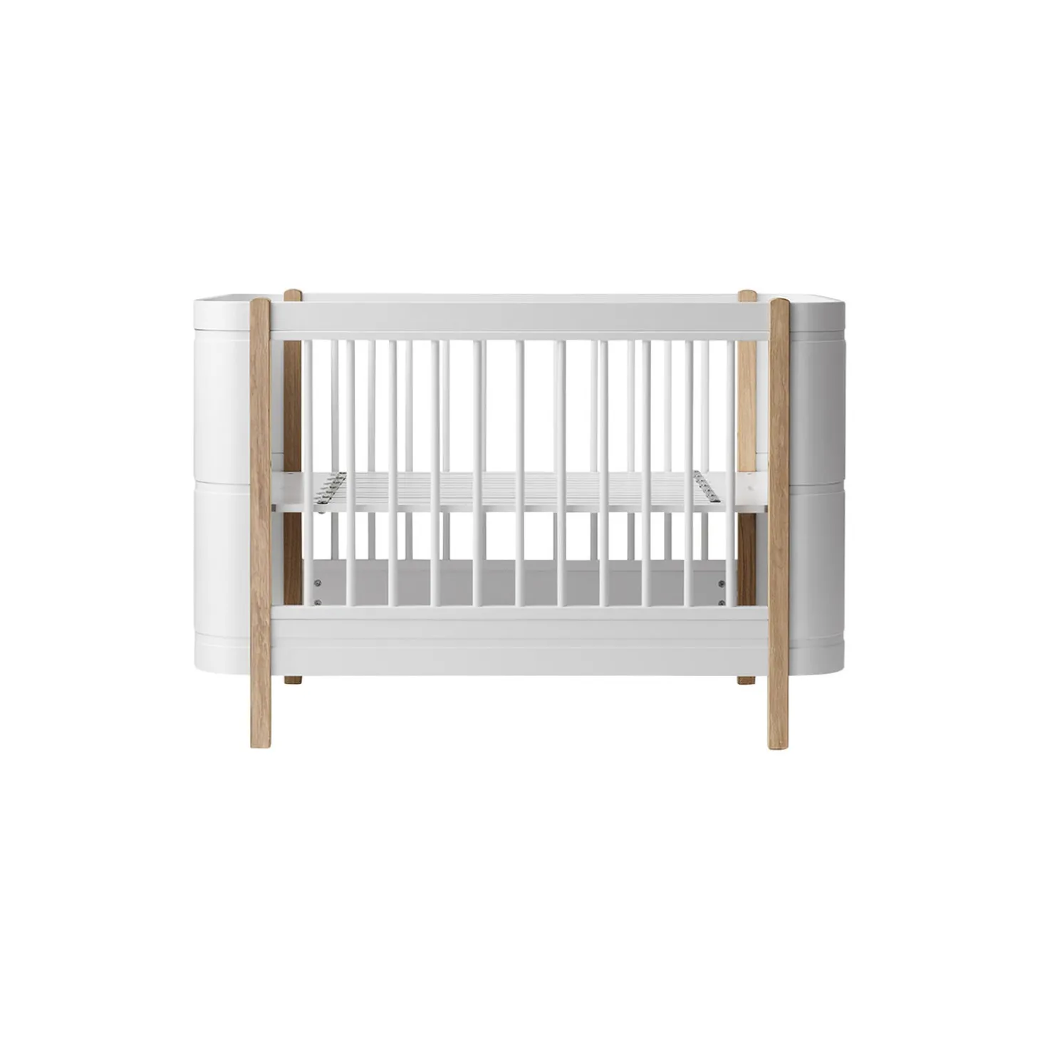 Wood Mini+ tremmeseng ekskl. junior kit 68x122 cm, hvid/eg