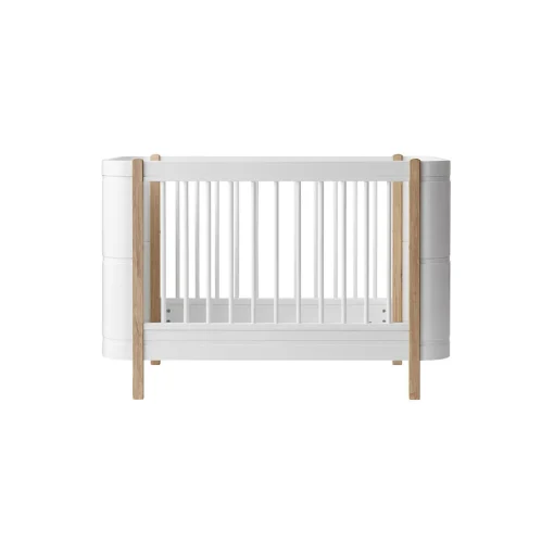 Wood Mini+ tremmeseng ekskl. junior kit 68x122 cm, hvid/eg