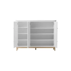 Wood multiskab 3 døre, hvid/eg