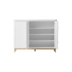 Wood multiskab 3 døre, hvid/eg