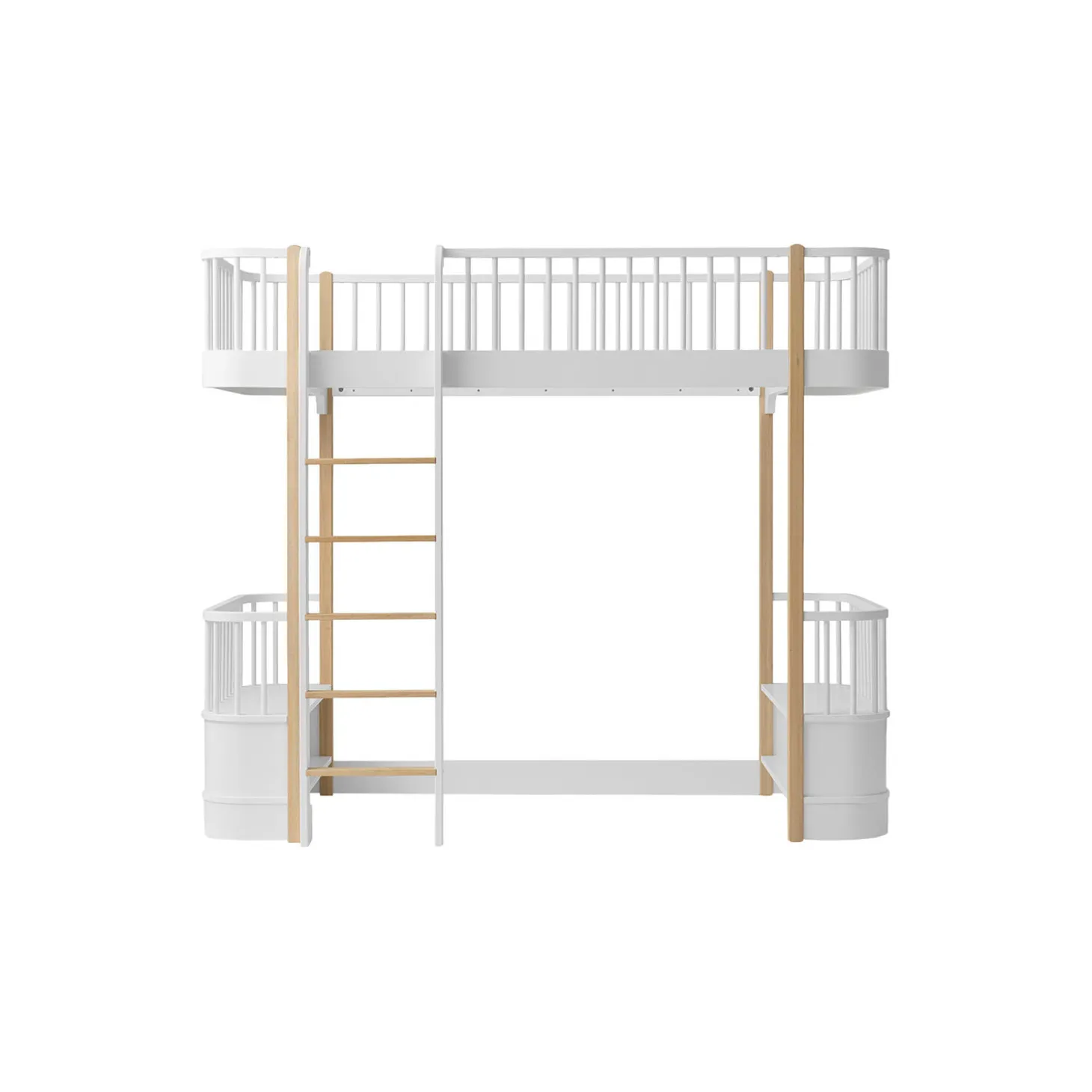 Wood Original højseng 90x200 cm, hvid/eg