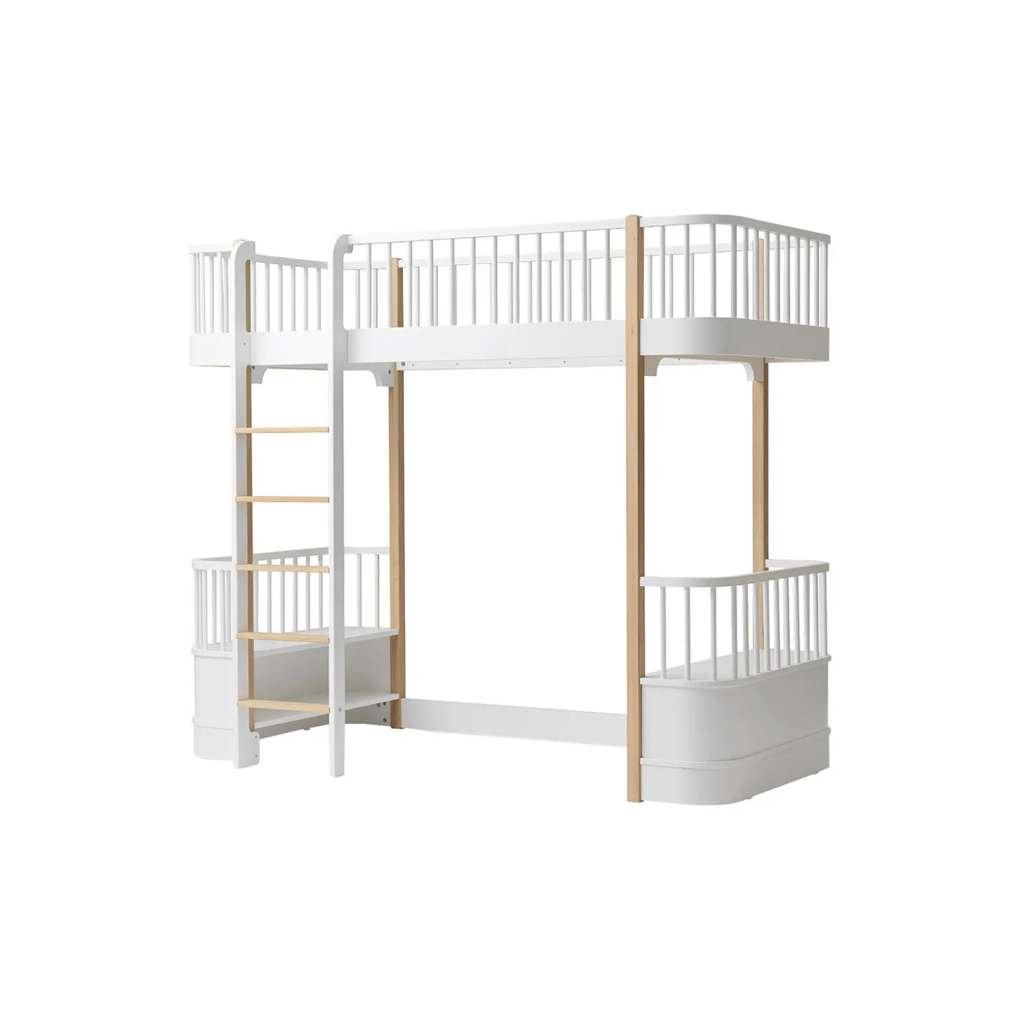 Wood Original højseng 90x200 cm, hvid/eg