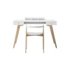 Wood skrivebord 72,6 cm & armstol sæt, hvid/eg