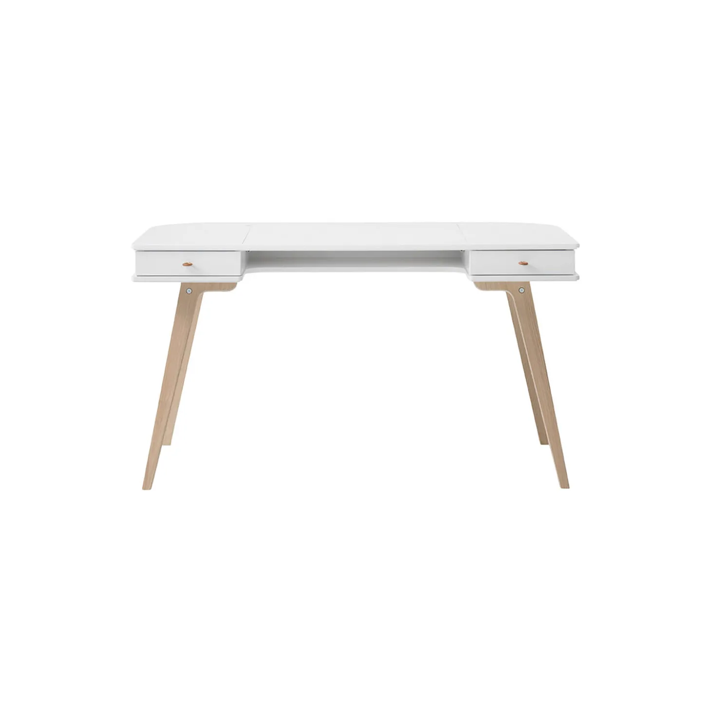 Wood skrivebord 66 cm, hvid/eg