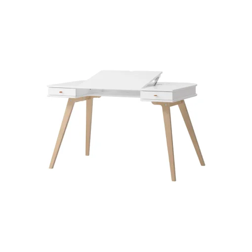 Wood skrivebord 72,6 cm, hvid/eg