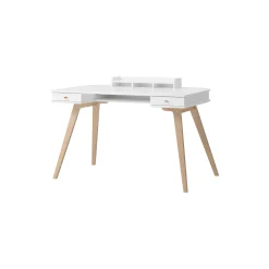 Wood skrivebord 72,6 cm, hvid/eg