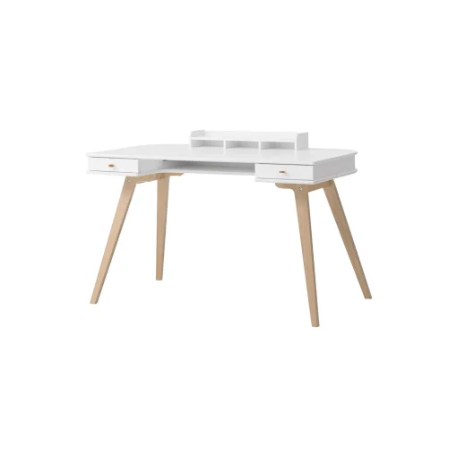 Wood skrivebord 72,6 cm, hvid/eg