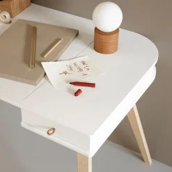 Wood skrivebord 72,6 cm, hvid/eg